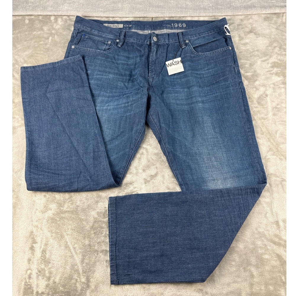 Gap 1969 Skinny Jeans Mens 42x30 Medium Wash Blue 100% Cotton Fall 2011‎